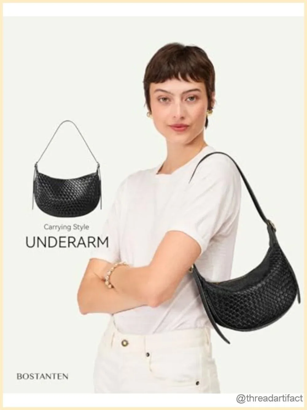 Vegan Leather Crescent Crossbody Bag Adjustable Strap Hobo Handbag